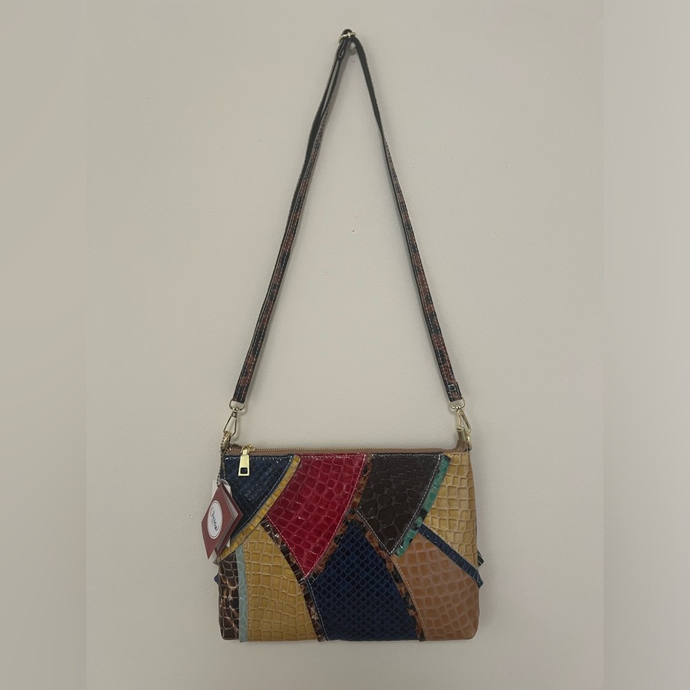 Chaos by Elsie Genuine Leather Clutch Bag with Shoulder Strap